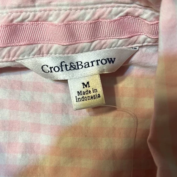 Pink gingham check blouse, sz M, C&B - Picture 7 of 7